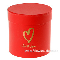 Коробка шляпная "With love", D11xH11 см - фото 1