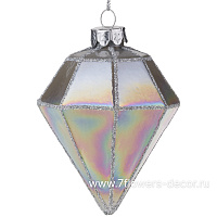 Елочная игрушка "Алмаз" (стекло), 7xH9 см - фото 1