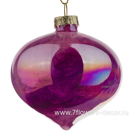 Елочная игрушка Луковка (стекло), D8 см - фото 1