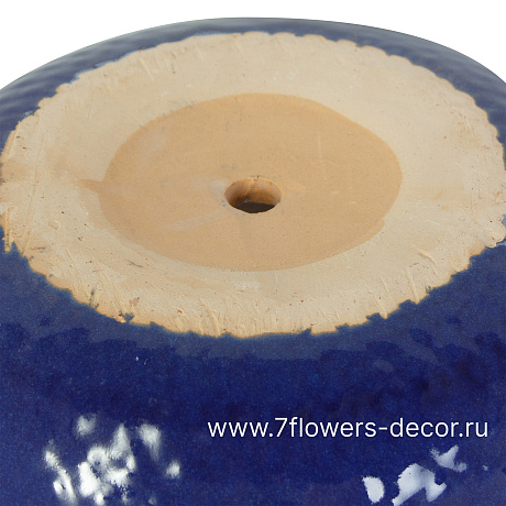 Кашпо Nobilis Marco Royal Blue Relief Jar (керамика), D22хH18 см - фото 4