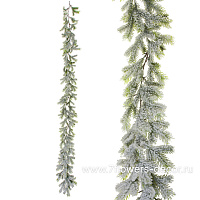 Гирлянда искусственная еловая заснеженная (пластик), 190 см - фото 1