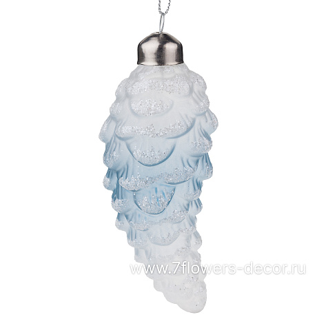 Елочная игрушка Шишка (стекло), 6,5xH14 см - фото 1