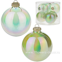Елочная игрушка "Шар" (стекло), D8 см, набор (6 шт) - фото 1