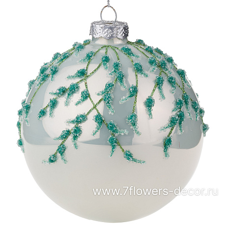 Елочная игрушка Шар (стекло), D10 см - фото 1