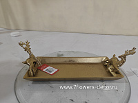 Поднос декоративный "Олень" (металл), 40x15xH10 см - фото 1