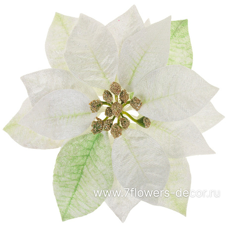 Цветок искусственный Пуансеттия (ткань), D20 см - фото 1
