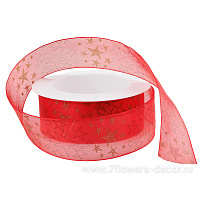 Лента декоративная "Звезды", 40 ммx15 м - фото 1