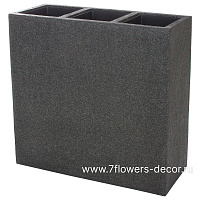 Кашпо Nobilis Marco "Rock2-grey Rectangle" (полистоун), 74х26хH70 см, с тех.горшком - фото 1