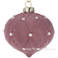 Елочная игрушка "Луковка" (бархат, стекло), D8 см - фото 1