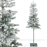 Ель искусственная заснеженная с лампочками "Королева Тянь Шаня" (ПЭ), D50xH180 см - фото 1