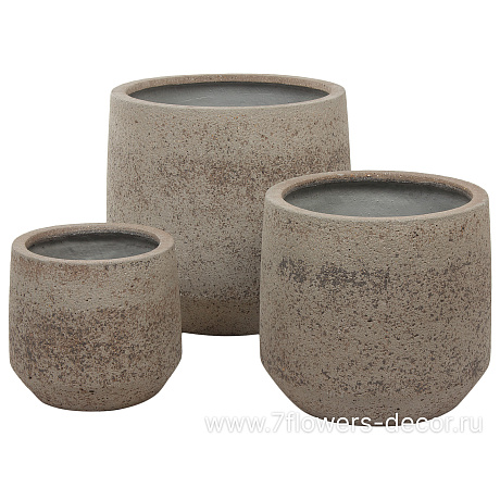 Кашпо Nobilis Marco Plain grey stone Jar (файкостоун), D31,5хH28 см - фото 3