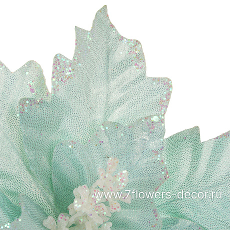 Цветок искусственный Пуансеттия (ткань), D29 см - фото 2