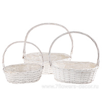 Корзина плетеная (ива), 47x39xH15/45 см - 33x25xH11/34 см, набор (3 шт) - фото 1