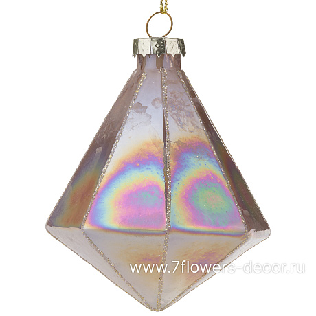 Елочная игрушка Алмаз (стекло), 8xH9,5 см - фото 1