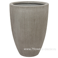 Кашпо Nobilis Marco "Vertical stripes rough cement Vase" (файкостоун), D40хH55 см - фото 1
