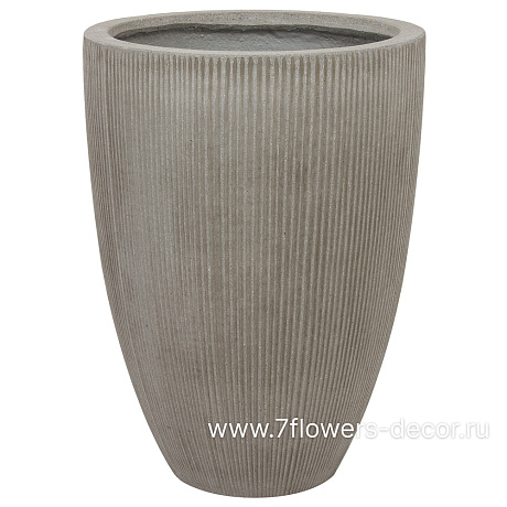 Кашпо Nobilis Marco Vertical stripes rough cement Vase (файкостоун), D40хH55 см - фото 1