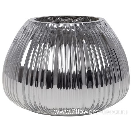 Ваза Royal silver (стекло), D21xH15 см - фото 1