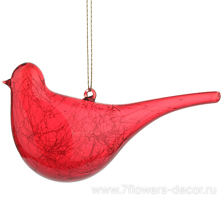 Елочная игрушка Птичка (стекло), 15x5xH5 см - фото 1
