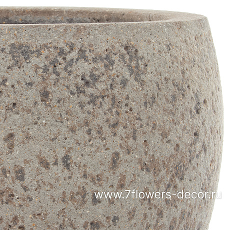 Кашпо Nobilis Marco Plain grey stone Round (файкостоун), D31,5хH21 см - фото 2