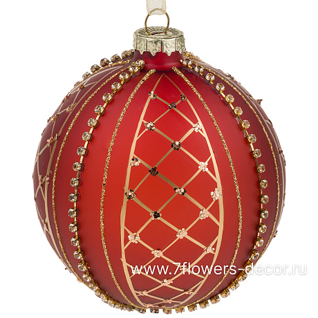 Елочная игрушка Шар (стекло), D10 см - фото 1