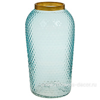 Ваза "Глория" (стекло), D14,5xH26 см, с декоративной текстурой - фото 1