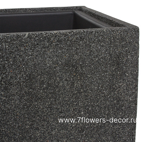 Кашпо Nobilis Marco Rock2-grey Cube (полистоун), 20х20хH20 см, с тех.горшком - фото 5