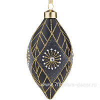 Елочная игрушка "Олива" (стекло), 6,5xH13 см - фото 1