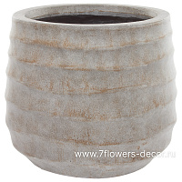 Кашпо Nobilis Marco "Horizontal waves fossil wood Jaze" (файкостоун), D29хH26 см - фото 1