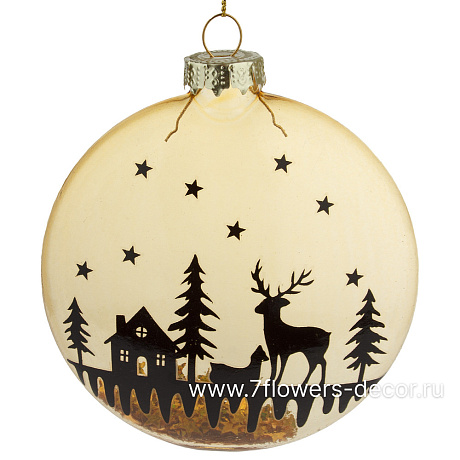 Елочная игрушка Диск (стекло), D10 см - фото 1