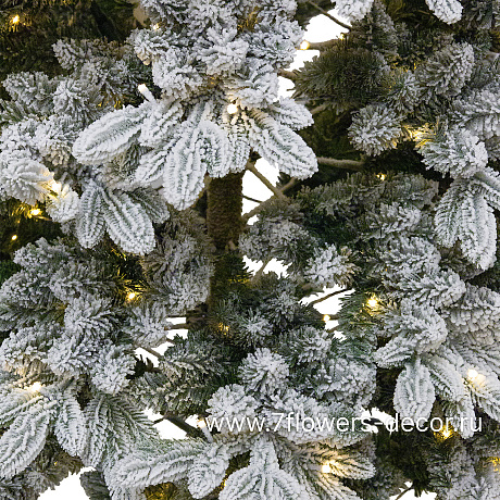 Ель искусственная заснеженная с лампочками Романовская (ПЭ), D164xH240 см - фото 3