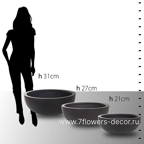 Кашпо Nobilis Marco Pm-antra Round (полистоун), D74хH31 см - фото 4