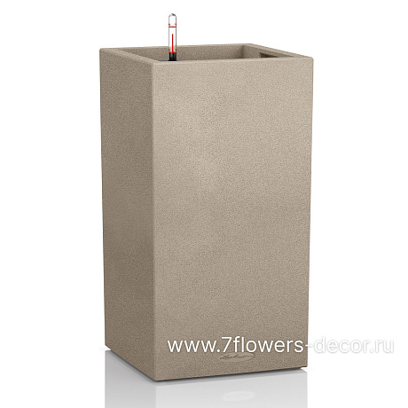 Кашпо Lechuza Canto Tower Complete sandy beige (пластик), 40x40xH76 см - фото 1