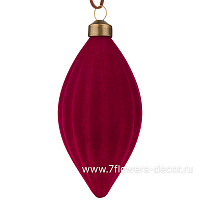 Елочная игрушка "Олива" (бархат, стекло), 6xH12,5 см - фото 1
