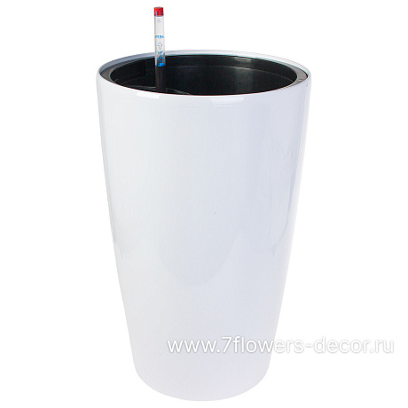 Кашпо PLANTA VITA Vase Silk white с автополивом (пластик), D34xH56 см - фото 1