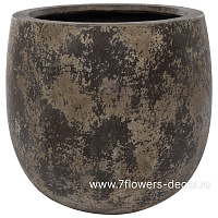 Кашпо Nobilis Marco "Plain patina brown Round" (файкостоун), D41xH38 см - фото 1