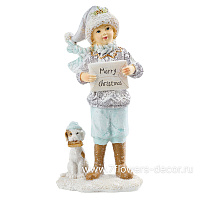 Фигура "Девочка с собачкой" (полирезин), 8,5x5,5xH16 см - фото 1