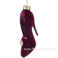 Елочная игрушка "Туфелька" (стекло), 12x3,5xH5 см - фото 1
