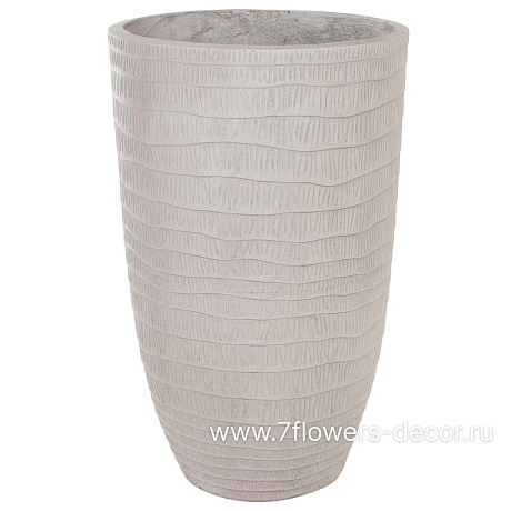 Кашпо Nobilis Marco Waves grey Vase (файберклэй), D45хH73 см - фото 1