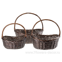Корзина плетеная (ива), 47x37xH16/47 см - 35x25xH12*35 см, набор (3 шт) - фото 1