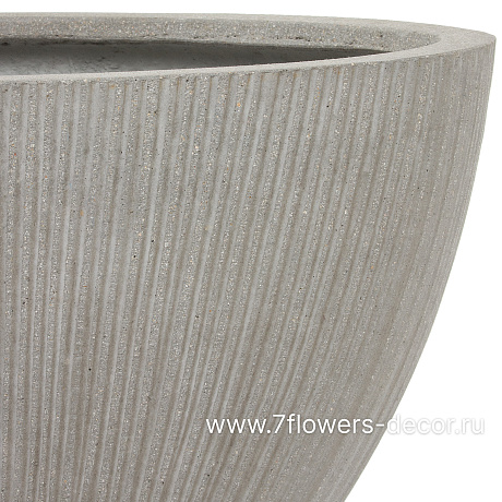 Кашпо Nobilis Marco Vertical stripes rough cement Oval (файкостоун), 67х35хH35 см - фото 2