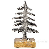 Фигура "Ель" (металл), 10x5xH17 см, на деревянной подставке - фото 1
