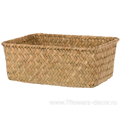 Кашпо плетеное (трава), 20x14xH8 см - фото 1