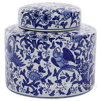 Ваза "Шинаузри Королевский синий" (керамика), D20xH18 см, с крышкой - фото 1