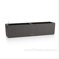 Кашпо Lechuza "Balconera Stone Complete graphite black" (пластик), 79x19xH19 см - фото 1
