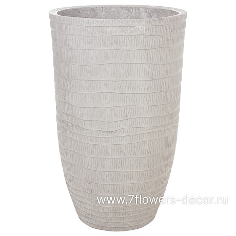 Кашпо Nobilis Marco Waves grey Vase (файберклэй), D37хH60 см - фото 1