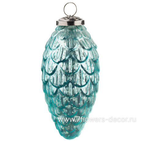 Елочная игрушка Шишка (стекло), H15 см - фото 1