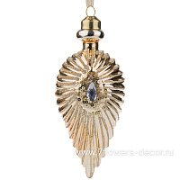 Елочная игрушка "Капля" (стекло), 7xH15 см - фото 1