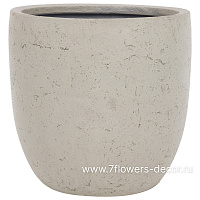 Кашпо Nobilis Marco "Rough White Round" (полистоун), D49xH48 см - фото 1