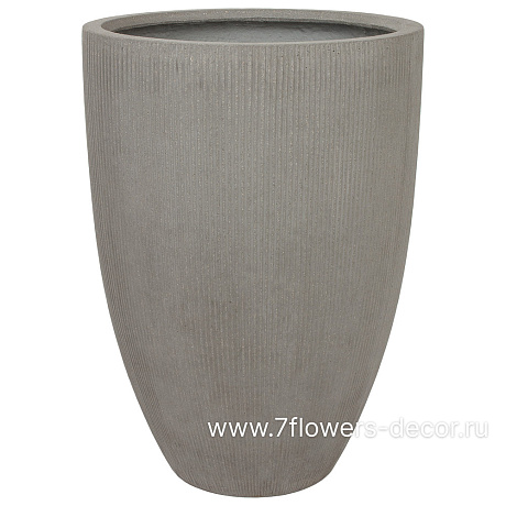 Кашпо Nobilis Marco Vertical stripes rough cement Vase (файкостоун), D51,5хH71 см - фото 1
