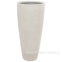 Кашпо Nobilis Marco "Sand Waves sandy beige Vase" (файкостоун), D37хH80 см - фото 1